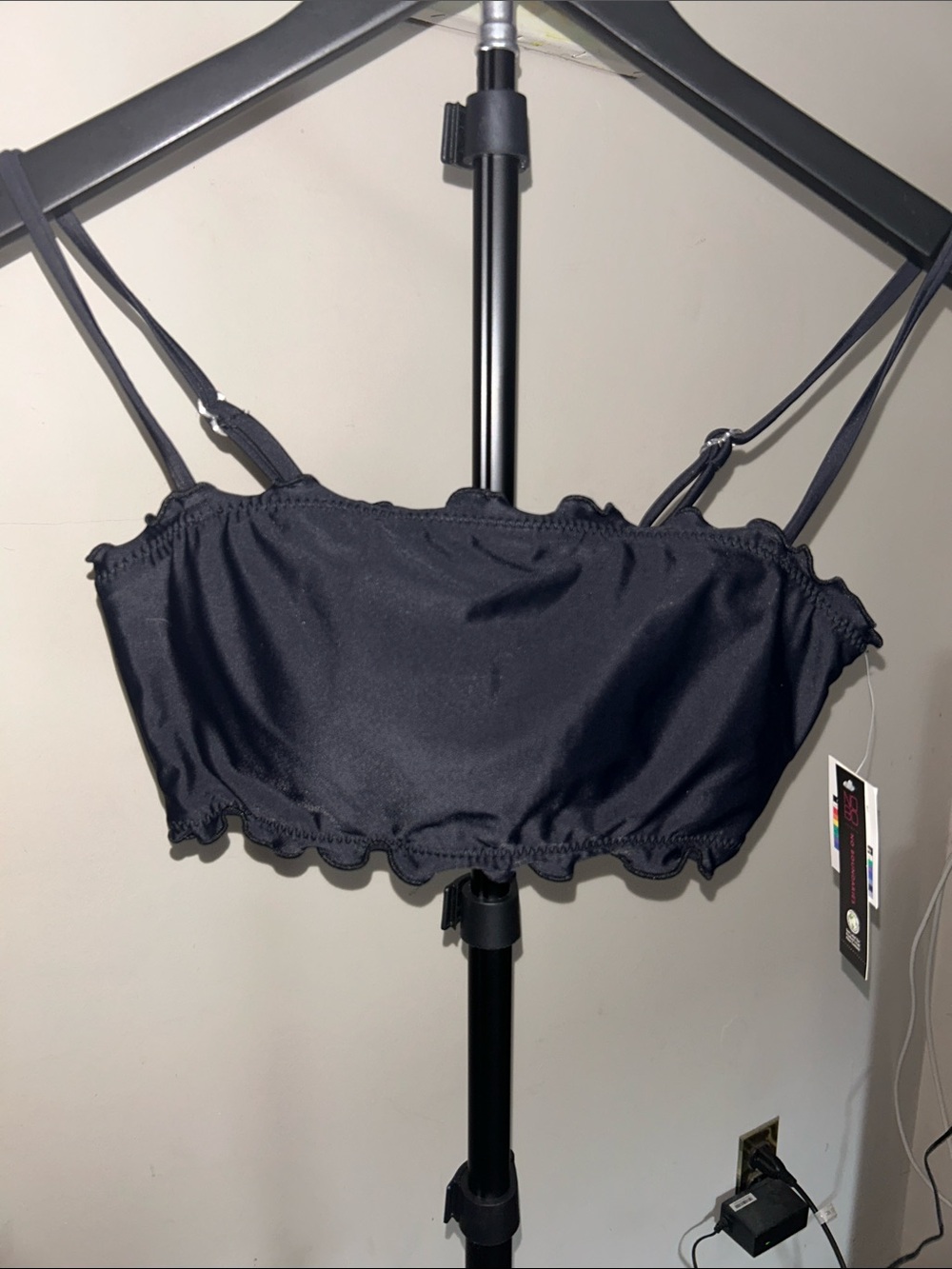 No Boundaries Black Bandeau Bralette with Thin Adjustable Straps